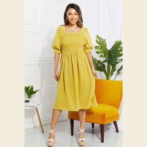 ODDI Love You Forever Square Neck Midi Dress